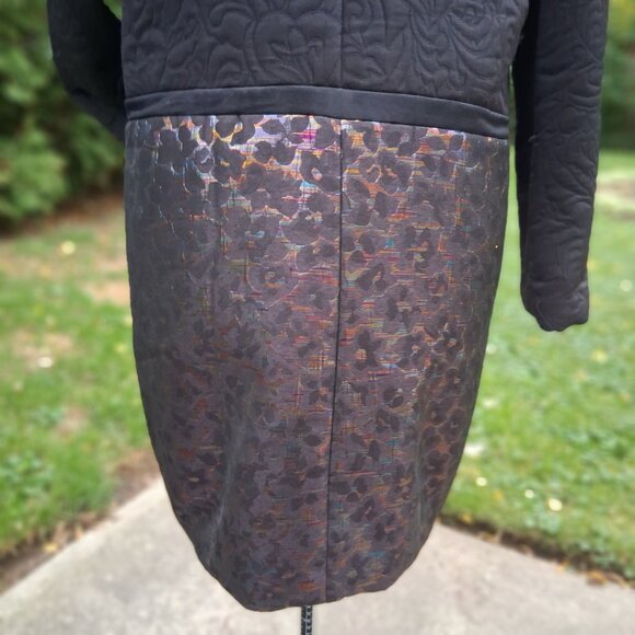 Unique Quilted Metalic design Rachel Roy Coat Size Large - Picture 7 of 10